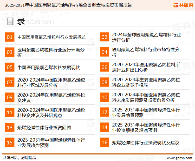 为确保聚烯烃弹性体行业数据精准性以及内容的可参考价值，共研产业研究院团队通过上市公司年报、厂家调研、经销商座谈、专家验证等多渠道开展数据采集工作，并运用共研自主建立的产业分析模型，结合市场、行业和厂商进行深度剖析，能够反映当前市场现状、热点、动态及未来趋势，使从业者能够从多种维度、多个侧面综合了解当前聚烯烃弹性体行业的发展态势。