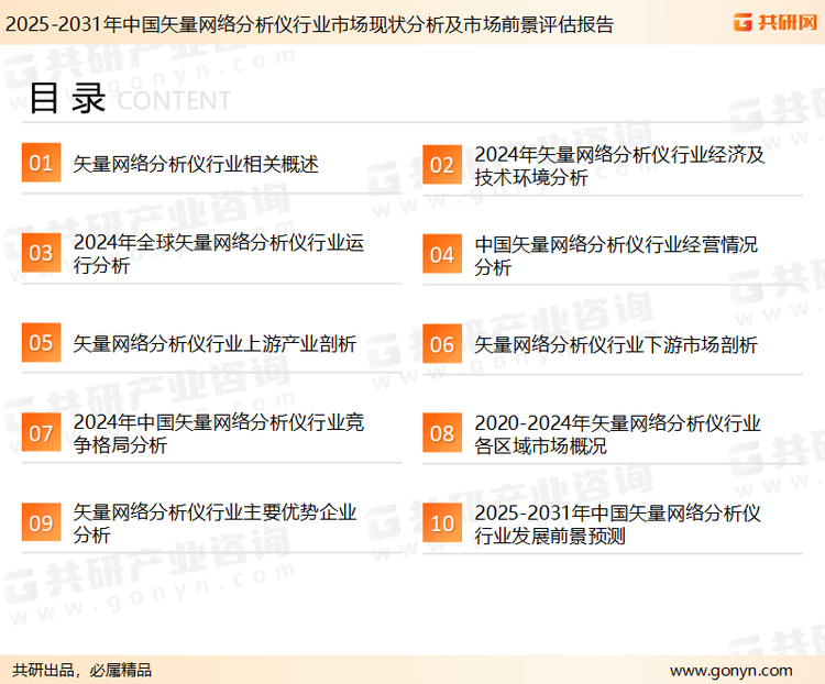 为确保矢量网络分析仪行业数据精准性以及内容的可参考价值，共研产业研究院团队通过上市公司年报、厂家调研、经销商座谈、专家验证等多渠道开展数据采集工作，并运用共研自主建立的产业分析模型，结合市场、行业和厂商进行深度剖析，能够反映当前市场现状、热点、动态及未来趋势，使从业者能够从多种维度、多个侧面综合了解当前矢量网络分析仪行业的发展态势。