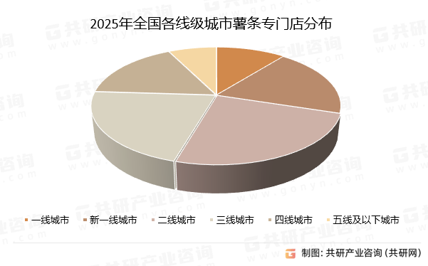 2025年全国各线级城市薯条专门店分布