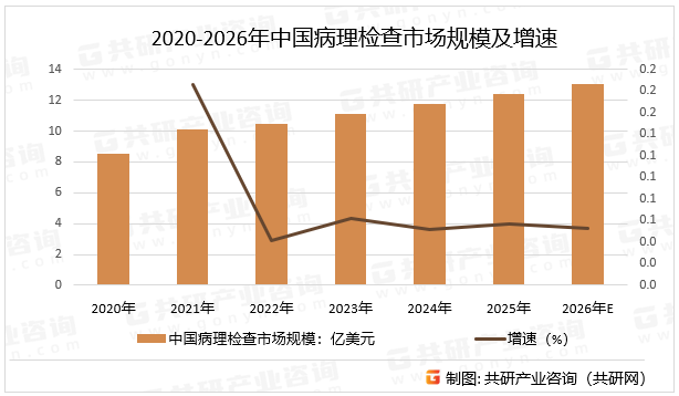 2020-2026年中国病理检查市场规模及增速