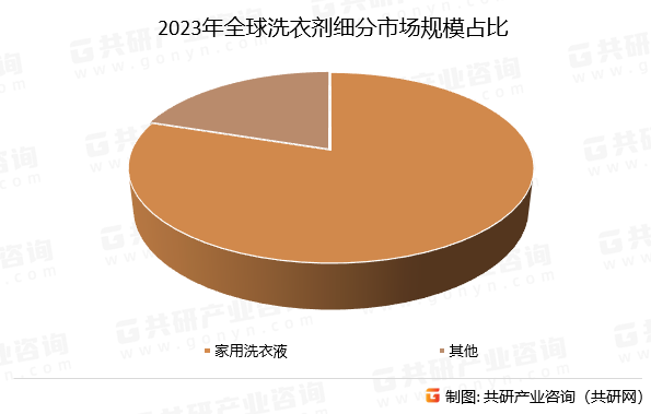 2023年全球洗衣剂细分市场规模占比