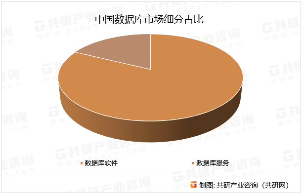 中国数据库市场细分占比