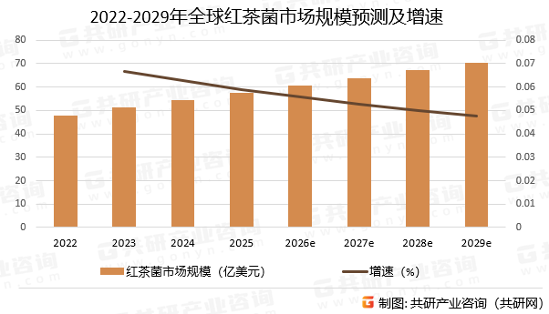 2022-2029年全球红茶菌市场规模预测及增速