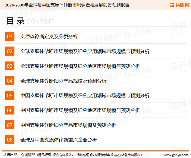 为确保支原体诊断行业数据精准性以及内容的可参考价值，共研产业研究院团队通过上市公司年报、厂家调研、经销商座谈、专家验证等多渠道开展数据采集工作，并运用共研自主建立的产业分析模型，结合市场、行业和厂商进行深度剖析，能够反映当前市场现状、热点、动态及未来趋势，使从业者能够从多种维度、多个侧面综合了解当前支原体诊断行业的发展态势。