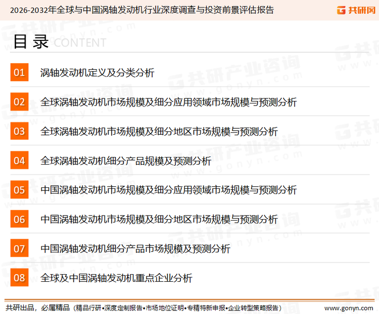 为确保涡轴发动机行业数据精准性以及内容的可参考价值，共研产业研究院团队通过上市公司年报、厂家调研、经销商座谈、专家验证等多渠道开展数据采集工作，并运用共研自主建立的产业分析模型，结合市场、行业和厂商进行深度剖析，能够反映当前市场现状、热点、动态及未来趋势，使从业者能够从多种维度、多个侧面综合了解当前涡轴发动机行业的发展态势。