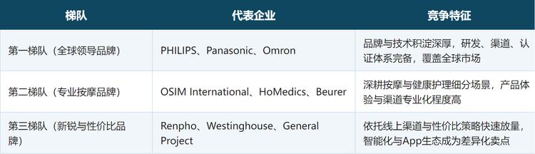 从梯队分布看，可大致划分为以下三个层级：
