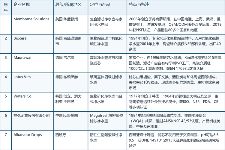 具体到七家代表企业，其总部所在地、产品定位与核心特点如下：