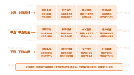 中国干细胞行业产业链示意图